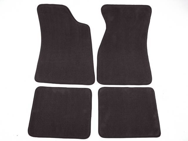 Floor Mats, Carpet, Cut Pile Nylon, Black, W/O