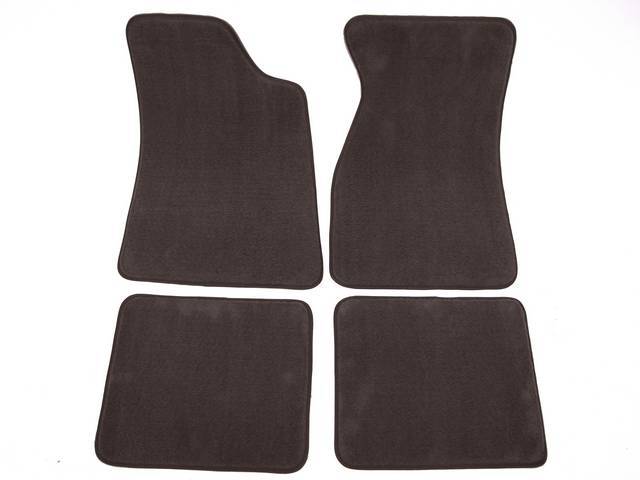 Floor Mats, Carpet, Cut Pile Nylon, Ebony, W/O Logo, Repro, Nibbed Backing For Non-Slip Design