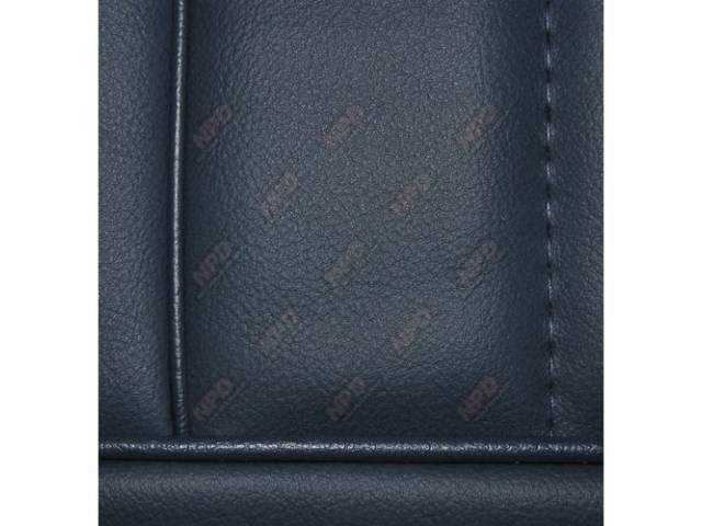 Upholstery Set, Low Back Buckets, Vinyl, Wedgewood Blue, W/ Interior Trim Id Code *Cb*, *Nb*, Incl Headrest Covers