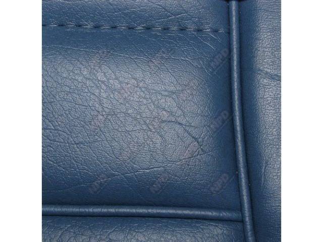 Upholstery Set, Low Back Buckets, Vinyl, Wedgewood Blue, W/ Interior Trim Id Code *Cb*, *Sb*, Incl Headrest Covers