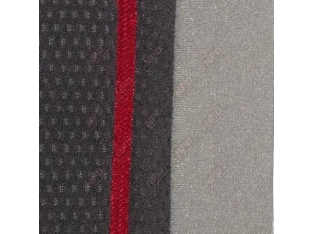 Upholstery Set, Articulated Sport Buckets, Cloth, Charcoal Gray W/ Red Piping, W/ Knee Bolster, W/ Interior Trim Id Code *Pa*, Does Not Include Headrest