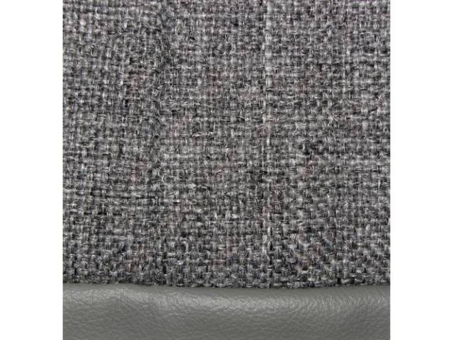 Upholstery Set, Articulated Sport Buckets, Cloth,Medium Smoke Gray, W/ Knee Bolster, W/ Interior Trim Id Code *Pg*, Incl Headrest Covers