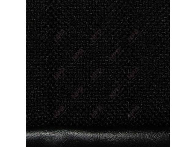 Upholstery Set, Articulated Sport Buckets, Cloth, Black, W/ Knee Bolster, W/ Interior Trim Id Code *Dj*, Incl Headrest Covers