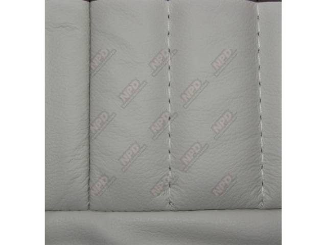 Upholstery Set, Articulated Sport Buckets, Leather, Oxford White, W/ Knee Bolster, W/ Interior Trim Id Code *Gu*, *Gn*, *Gq*, Incl Headrest Covers