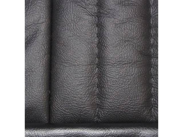Upholstery Set, Articulated Sport Buckets, Leather, Black, W/ Knee Bolster, Incl Headrest Covers