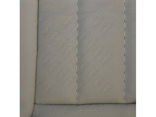 Upholstery Set, Articulated Sport Buckets, Leather, White, W/ Knee Bolster, Does Not Include Headrest Covers