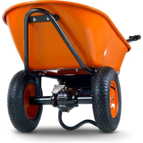Electric Wheelbarrow - 48V 2Ah Li-Ion Battery, 330 lbs (150 kg) Capacity, 4 Cu.Ft. Steel Powder Coated Tub
