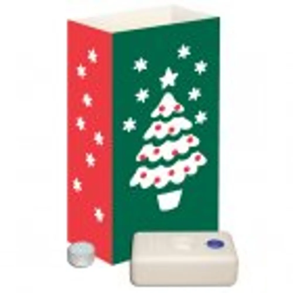 Pack of 12 Battery Operated LED Flameless Tea Candles Christmas Luminaria Kit
