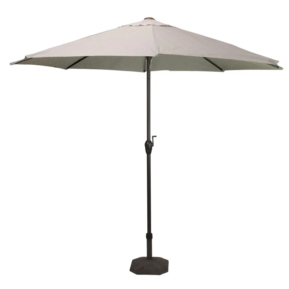6.5′ Outdoor Patio Market Umbrella with Hand Crank – Taupe