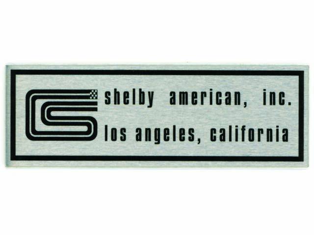 Door Scuff Plate Insert Emblem, Shelby American, Inc. Los Angeles, California and CS Logo