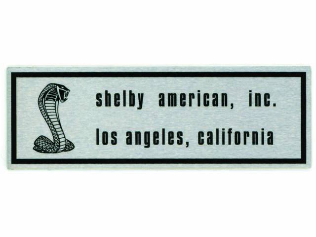 Door Scuff Plate Insert Emblem, Shelby American, Inc. Los Angeles, California and Coiled Cobra