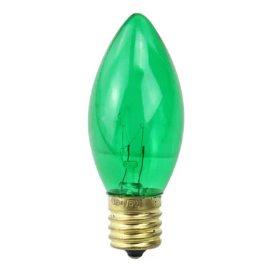 Pack of 25 Transparent Green C9 Christmas Replacement Bulbs