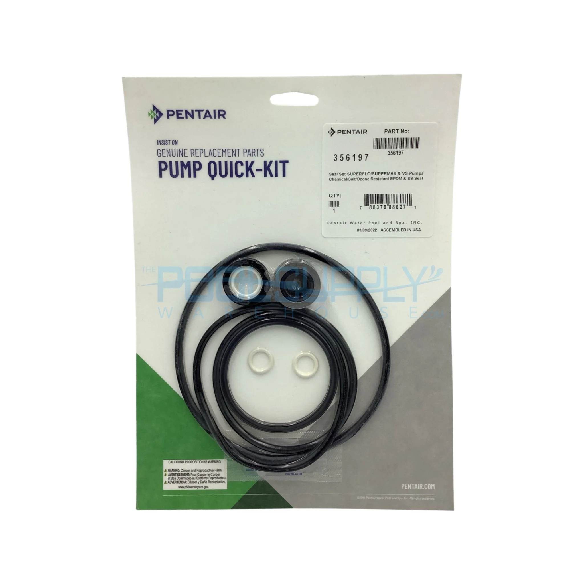 Pentair SuperFlo/SuperMax Chemical/Salt/O3 Resistant Seal Kit – 356197
