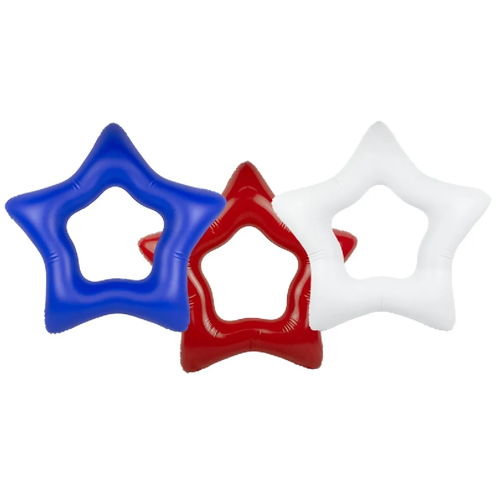 Show Your Patriotism with a Set of 3 36-Inch Americana Stars Inner Tubes for Pool Fun