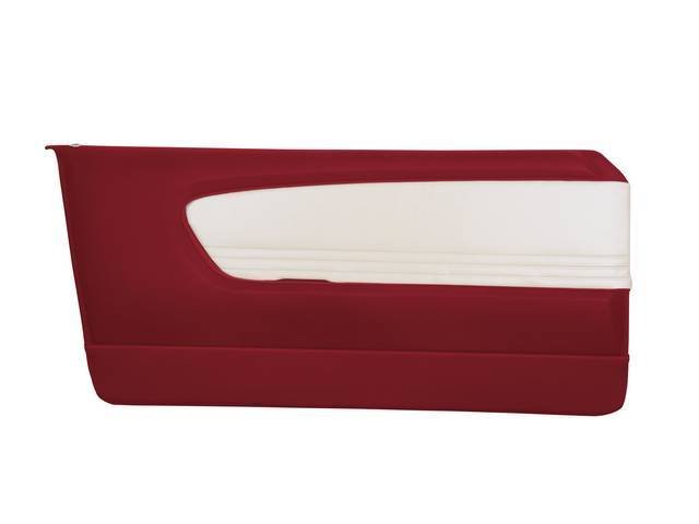 Door Panels, Sport Deluxe, Bright Red and Off White Two Tone
