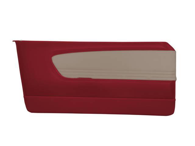 Door Panels, Sport Deluxe, Red and Off White Two Tone