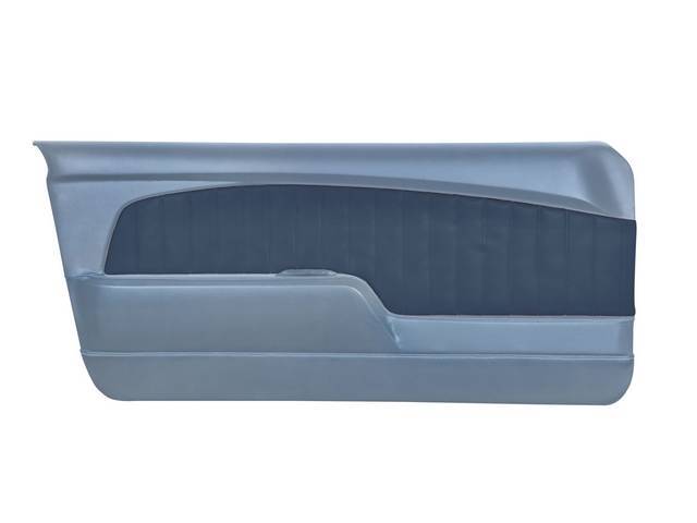 Door Panels, Sport Deluxe, Light Blue Sierra Grain with Dark Blue Kiwi Grain Inserts