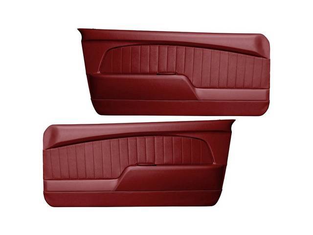 Door Panels, Sport Deluxe, maroon Sierra Grain with Maroon Kiwi Grain Inserts