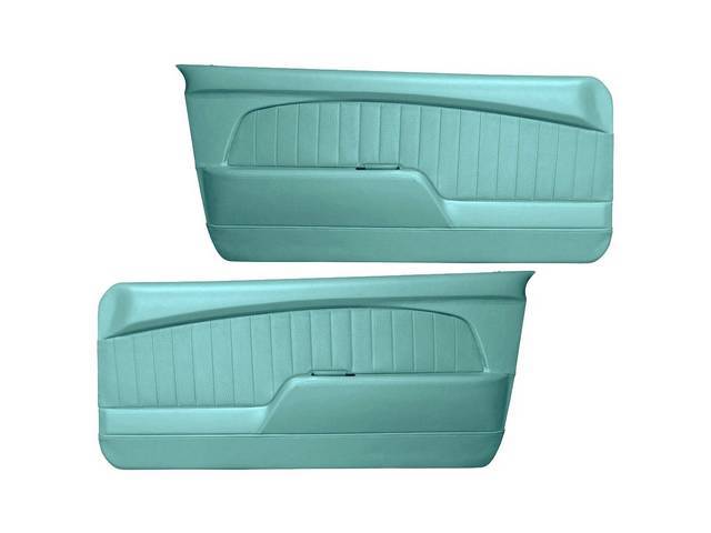 Door Panels, Sport Deluxe, Light Aqua Sierra Grain with Dark Aqua Kiwi Grain Inserts