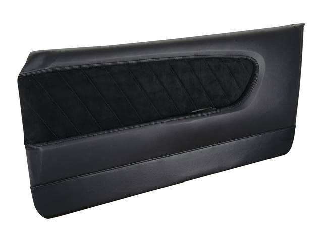 Door Panels, Sport R, Gloss Black Vinyl with Charcoal Black UniSuede Inserts, Black Stitching