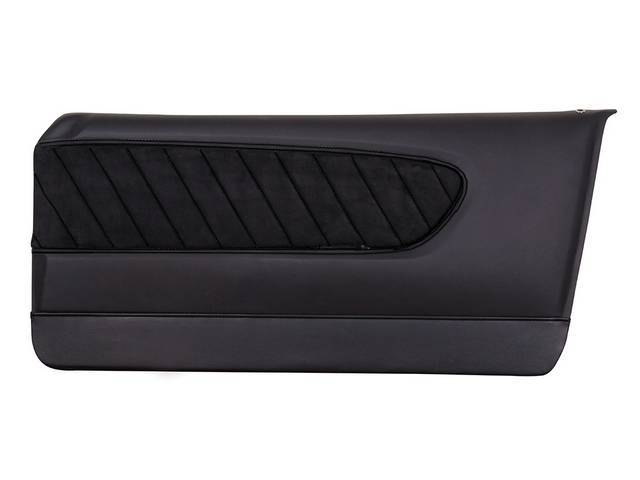 Door Panels, Sport R, Matte Black Vinyl with Charcoal Black UniSuede Inserts, Black Stitching