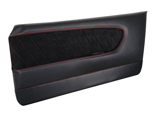 Door Panels, Sport R, Gloss Black Vinyl with Charcoal Black UniSuede Inserts, Red Stitching