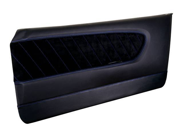 Door Panels, Sport R, Gloss Black Vinyl with Charcoal Black UniSuede Inserts, Blue Stitching