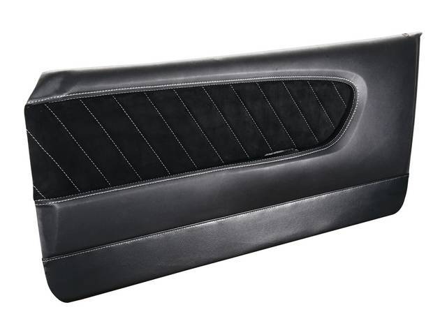 Door Panels, Sport R, Gloss Black Vinyl with Charcoal Black UniSuede Inserts, White Stitching