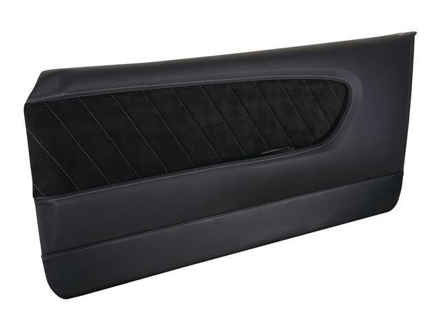 Door Panels, Sport R, Gloss Black Vinyl with Charcoal Black UniSuede Inserts, Gray Stitching