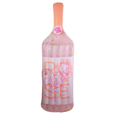 Relax in Style with the 92″ Pink Rose Wine Bottle Pool Float