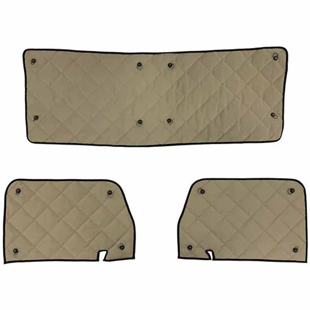 Robert James 3 PC Zeneclipse Blackout Front Window Covers – Black / Khaki For Kenworth T270 2009 – Current