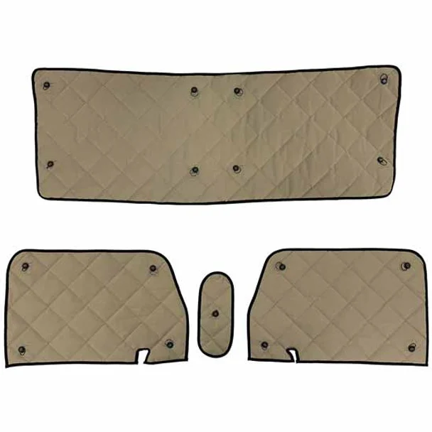 Robert James 4 PC Zeneclipse Blackout Front Window Covers – Black / Khaki For Peterbilt 385 2000 – 2007