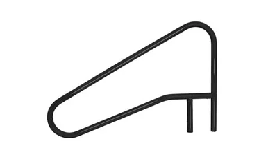 SĀFTRON 54″ x 32″ Black 3-Bend Cross-Braced Return-to-Deck Slope in Water Handrail