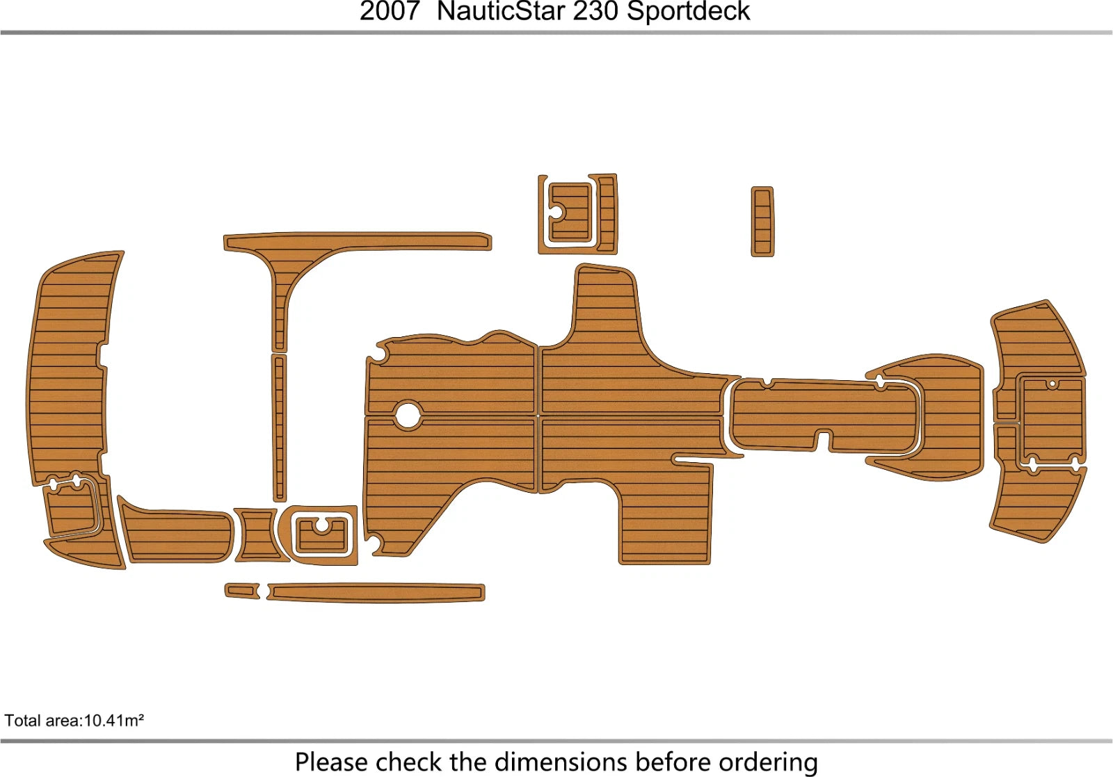 EVA Foam Teak Deck Floor Mat for NauticStar 230 Sportdeck (2007)