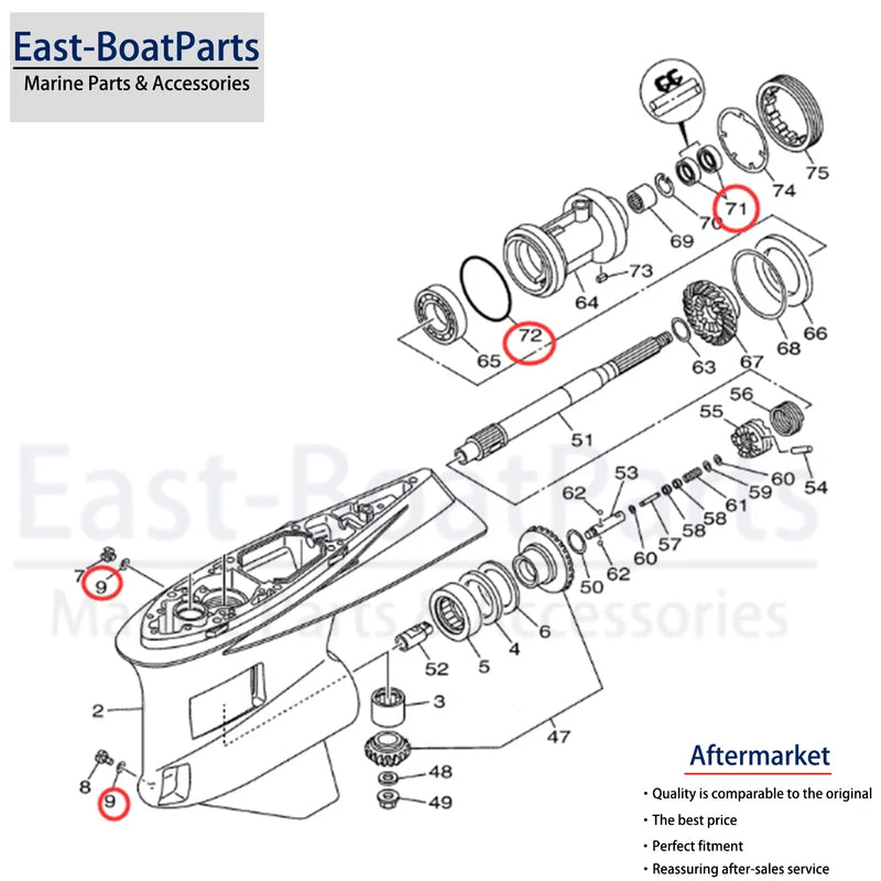Seal Kit with O-Ring 93211-10232 for Yamaha Outboard