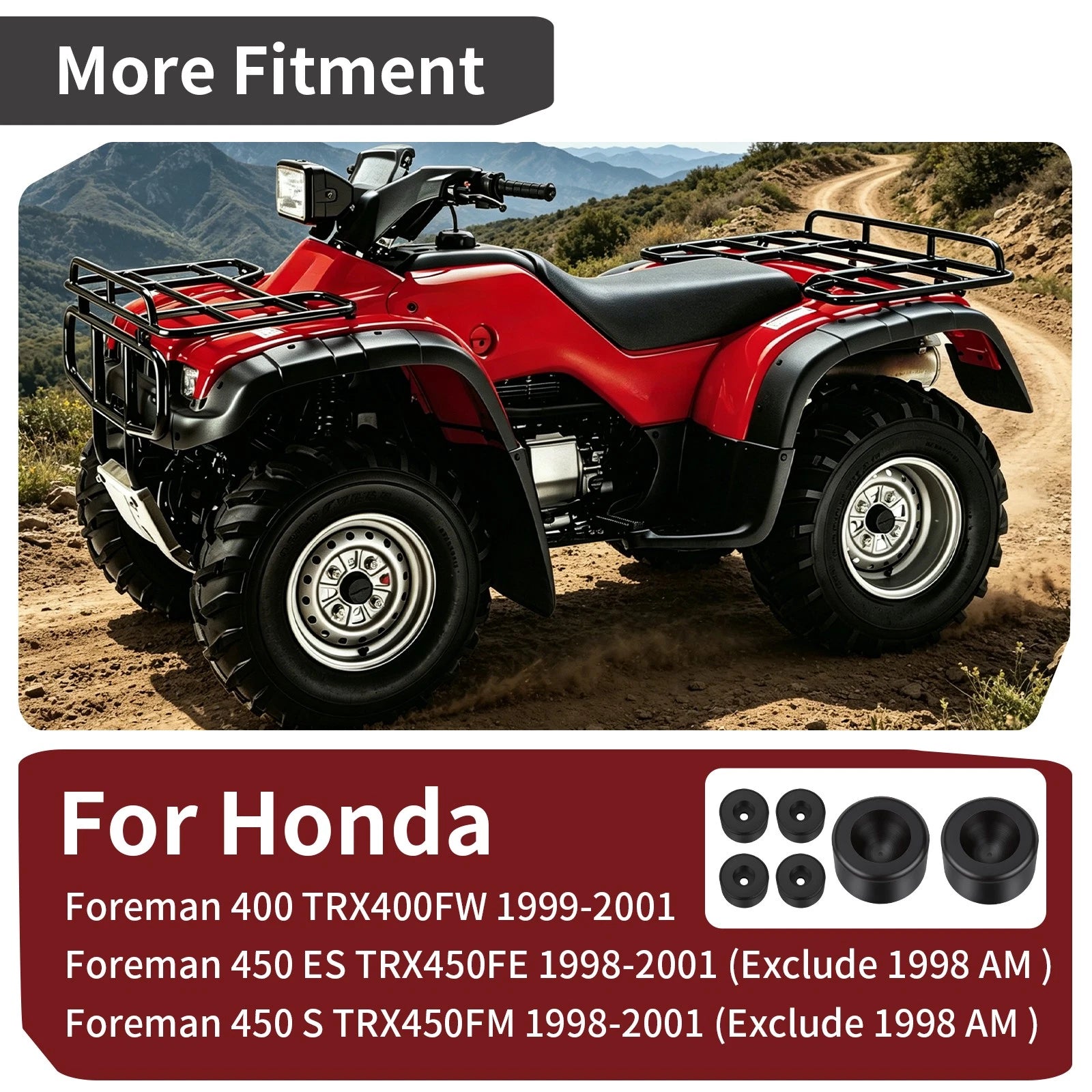 Seat Cushion Rubber for Honda Foreman 450 TRX450FE TRX450FM (1998–2001)