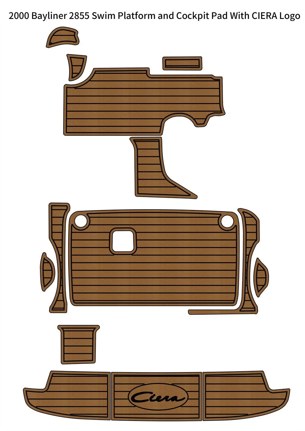 EVA Faux Foam Teak Deck Floor Pad for Bayliner 2855 (2000)