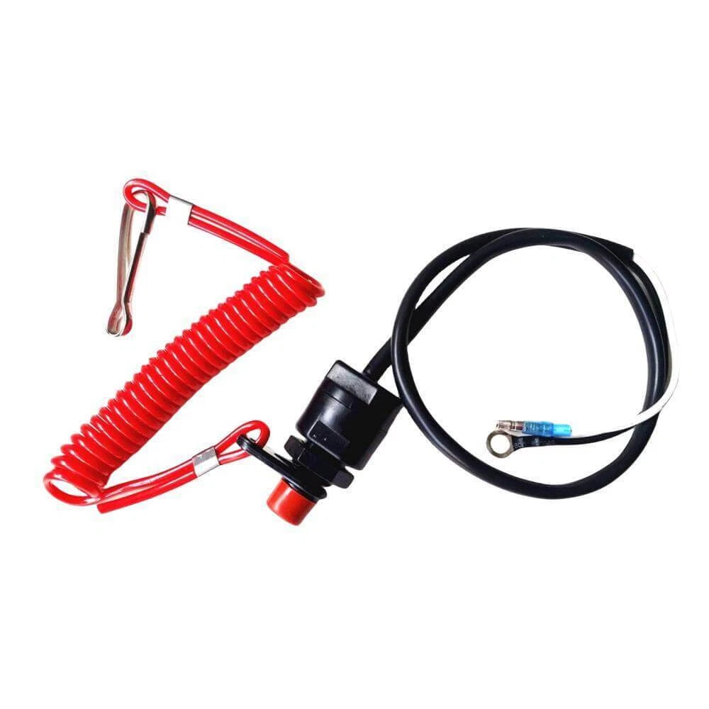Kill Stop Switch & Safety Lanyard for Yamaha 2 Str Outboard (63V-82575, 6E9-82575-02)