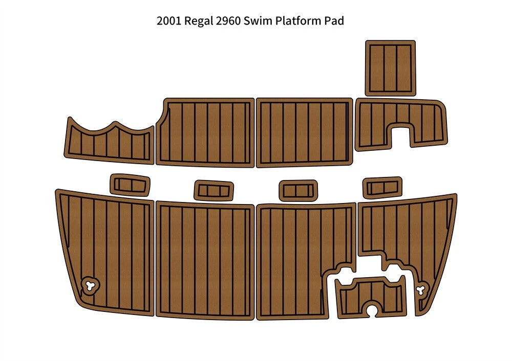EVA Foam Swim Platform Step Pad for Regal 2960 (2001) - Faux Teak Deck Flooring