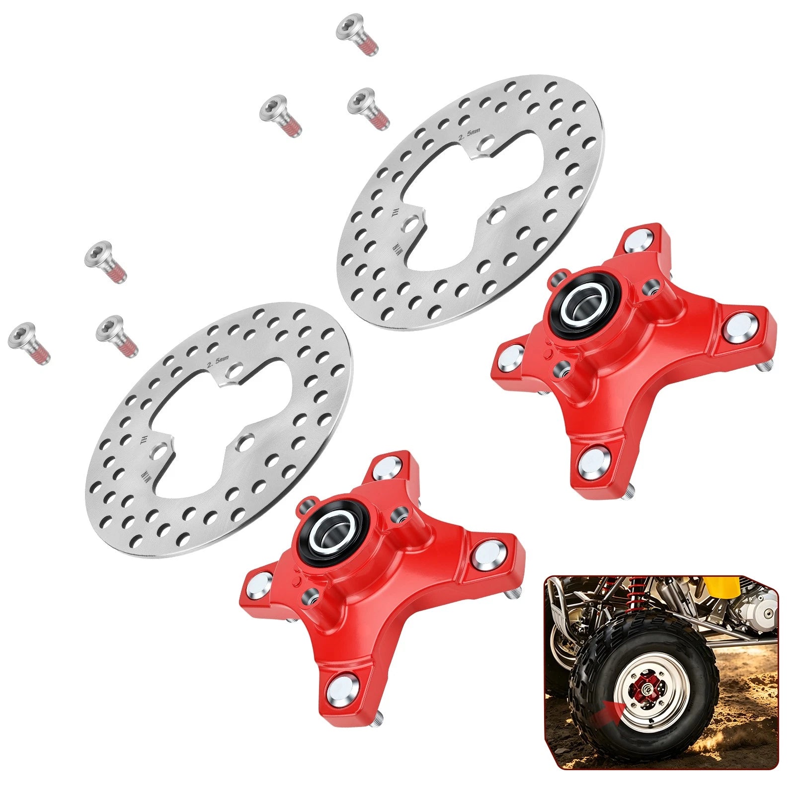 Front Wheel Hubs & Brake Discs for Honda Sportrax 250 TRX250EX (2001–2008)