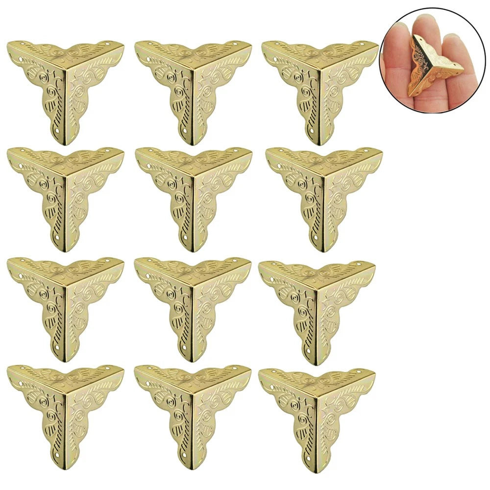 12Pc Metal Decorative Corner Protector for Wood Case Jewelry Box (N/A)