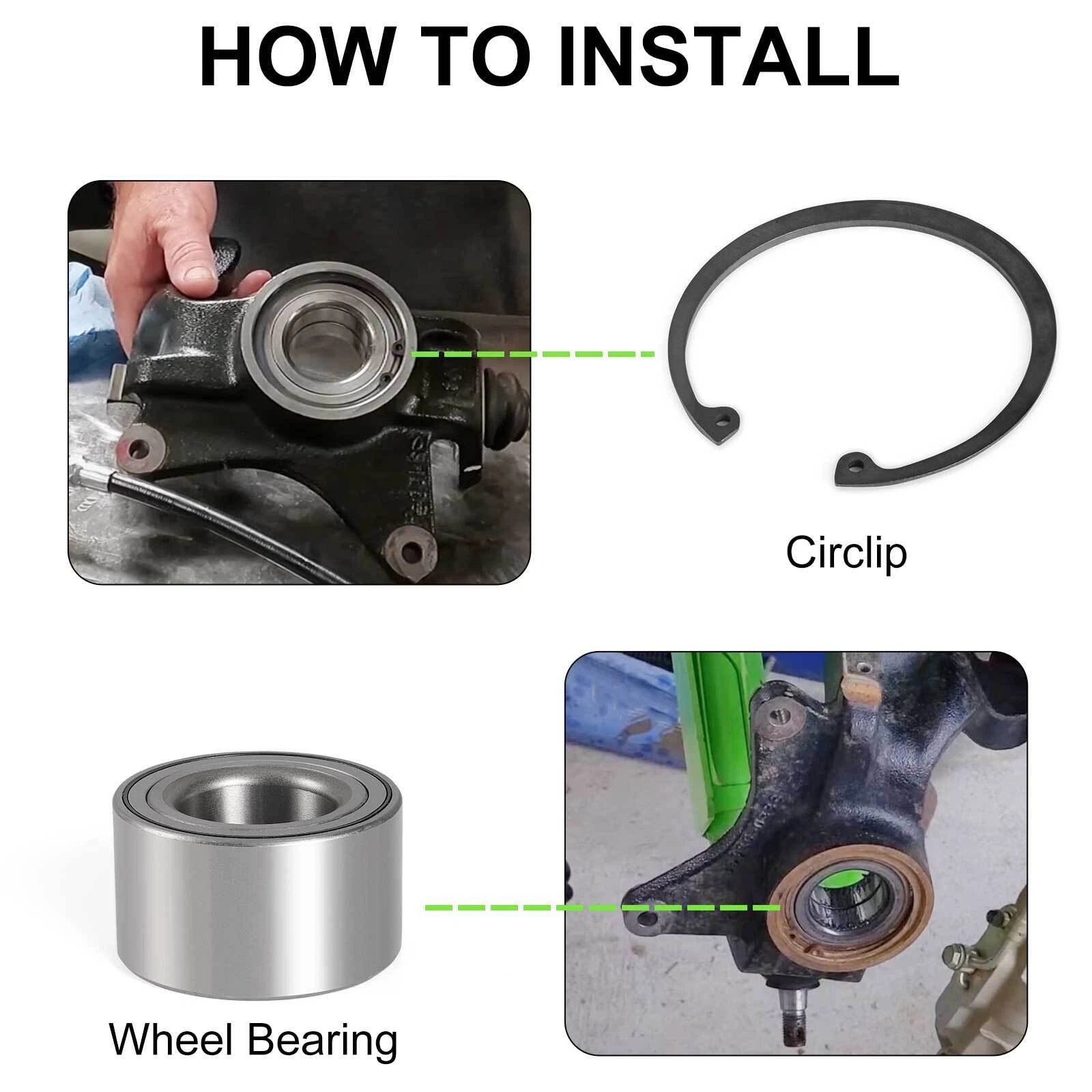 4Pcs Wheel Bearing + Circlip for Kawasaki Teryx KRX 1000 (2020–2024)