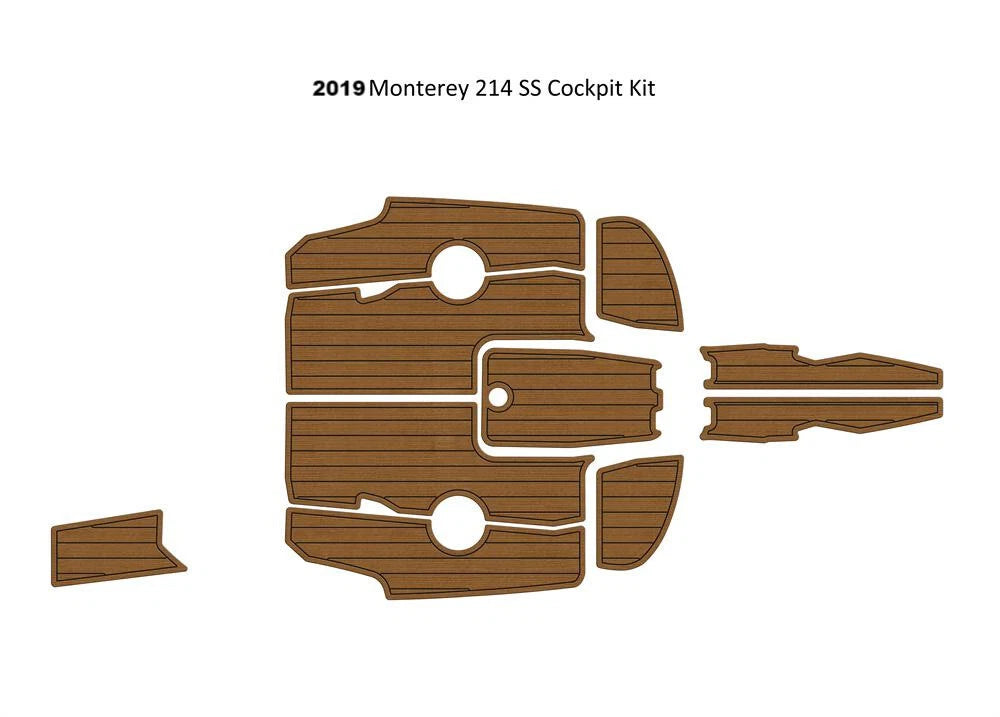 EVA Foam Cockpit Pad for Monterey 214 SS (2019) - Faux Teak Deck Mat