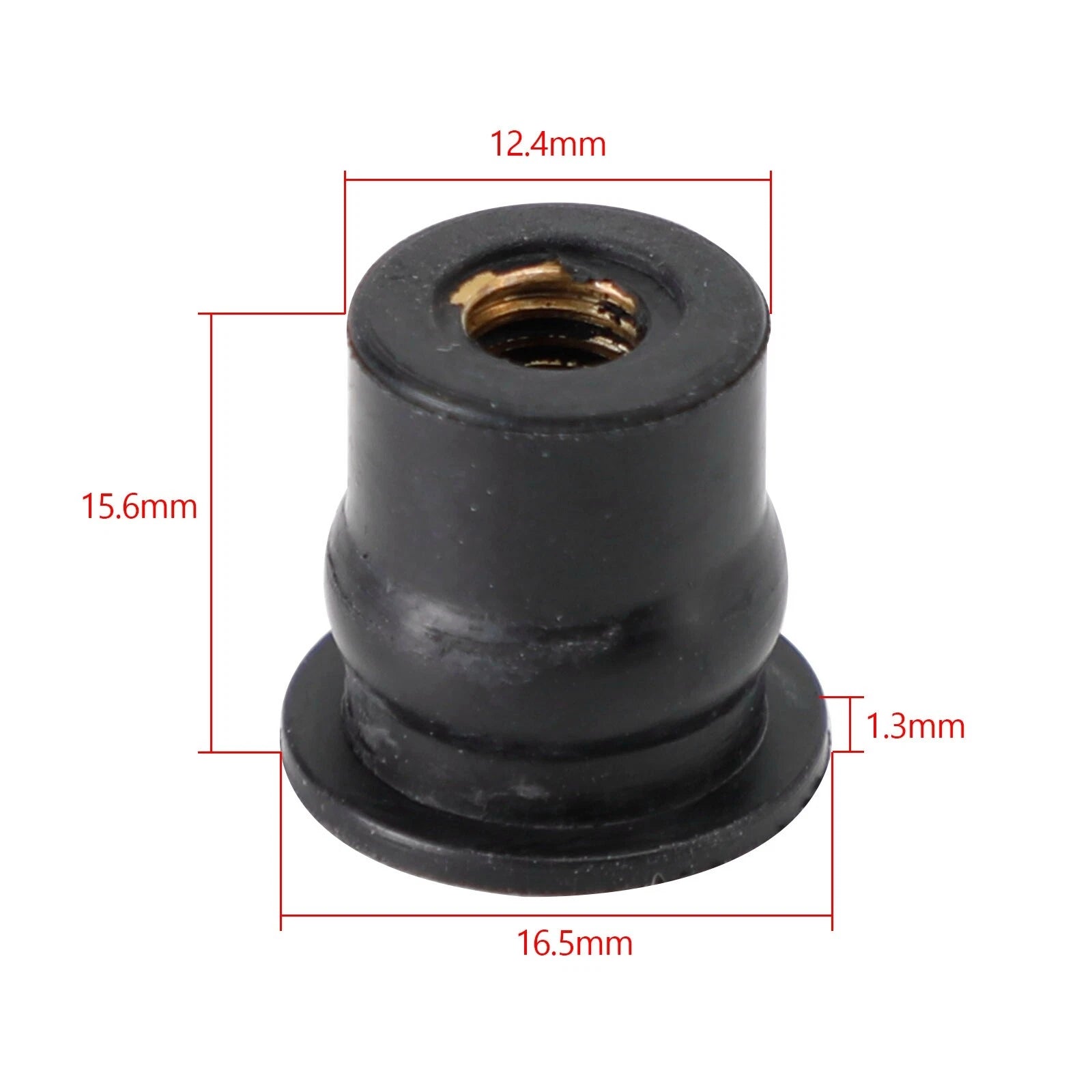 Set of 20 M6 Rubber Well Nuts for Windscreen & Fairing (Fits 13mm Hole)