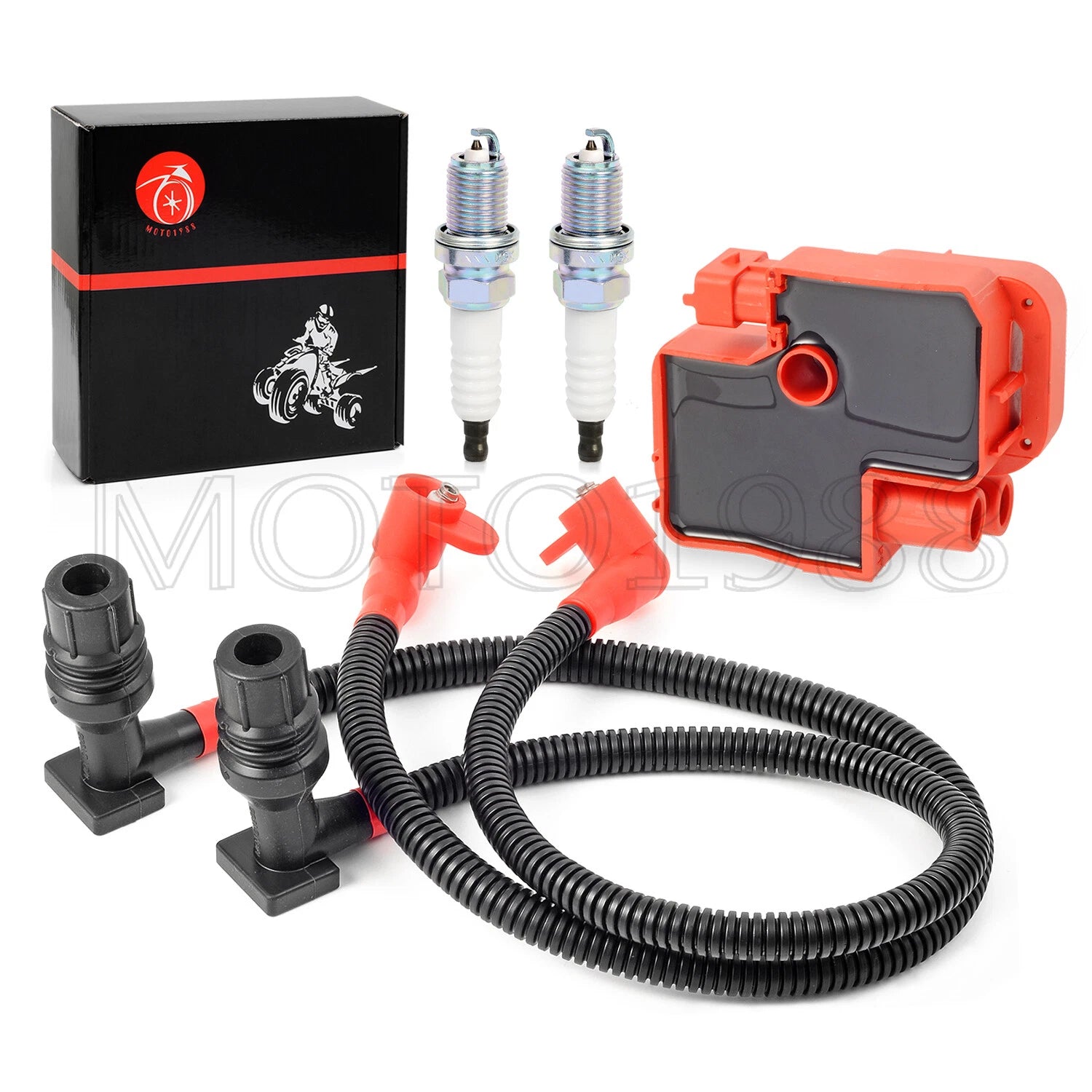 Ignition Coil & Spark Plug w/Wire Cap for Polaris Ranger 800 (2011–2017)