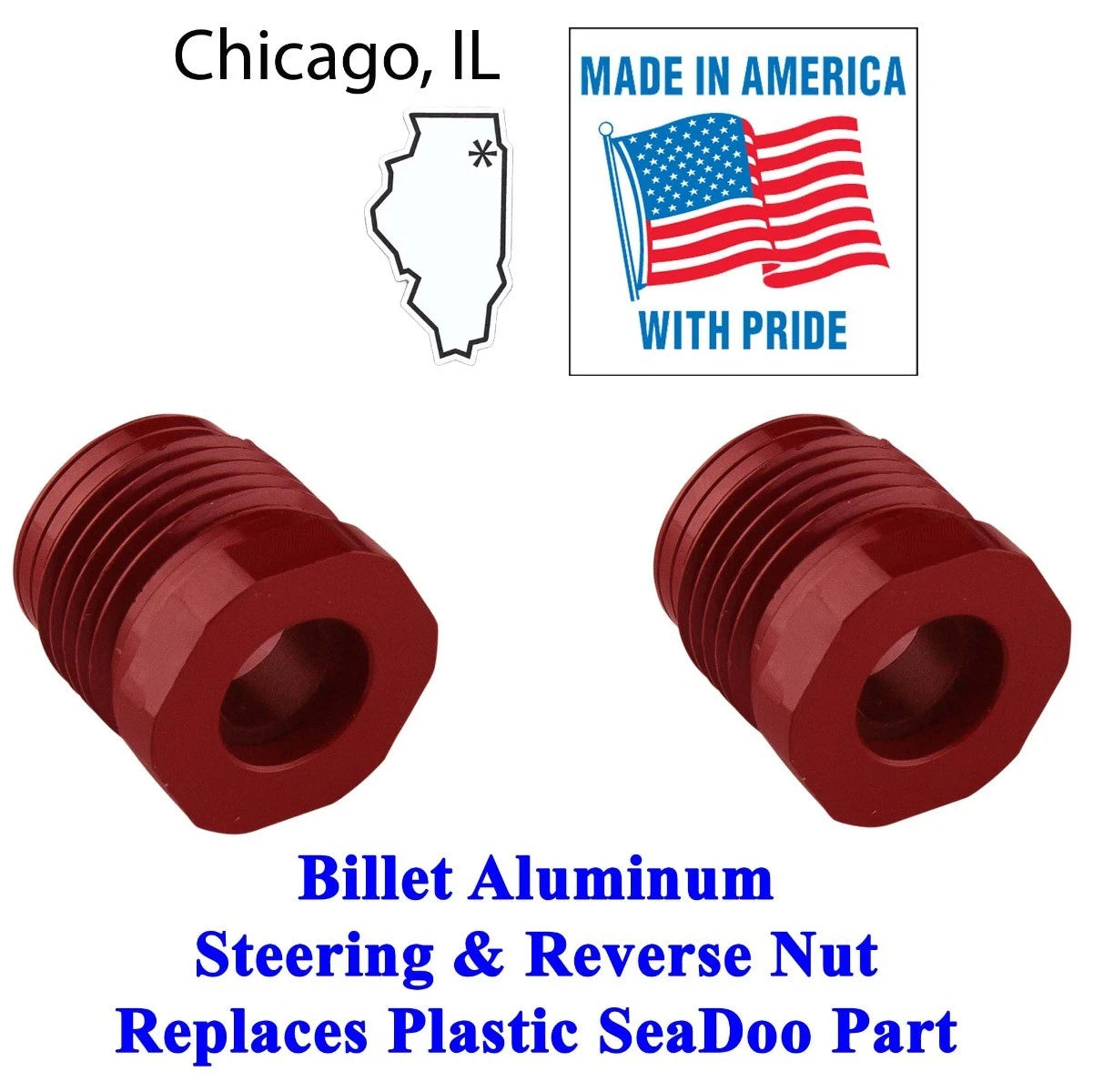 2X SeaDoo Billet Steering & Reverse Cable Lock Nut 277000784 277001729