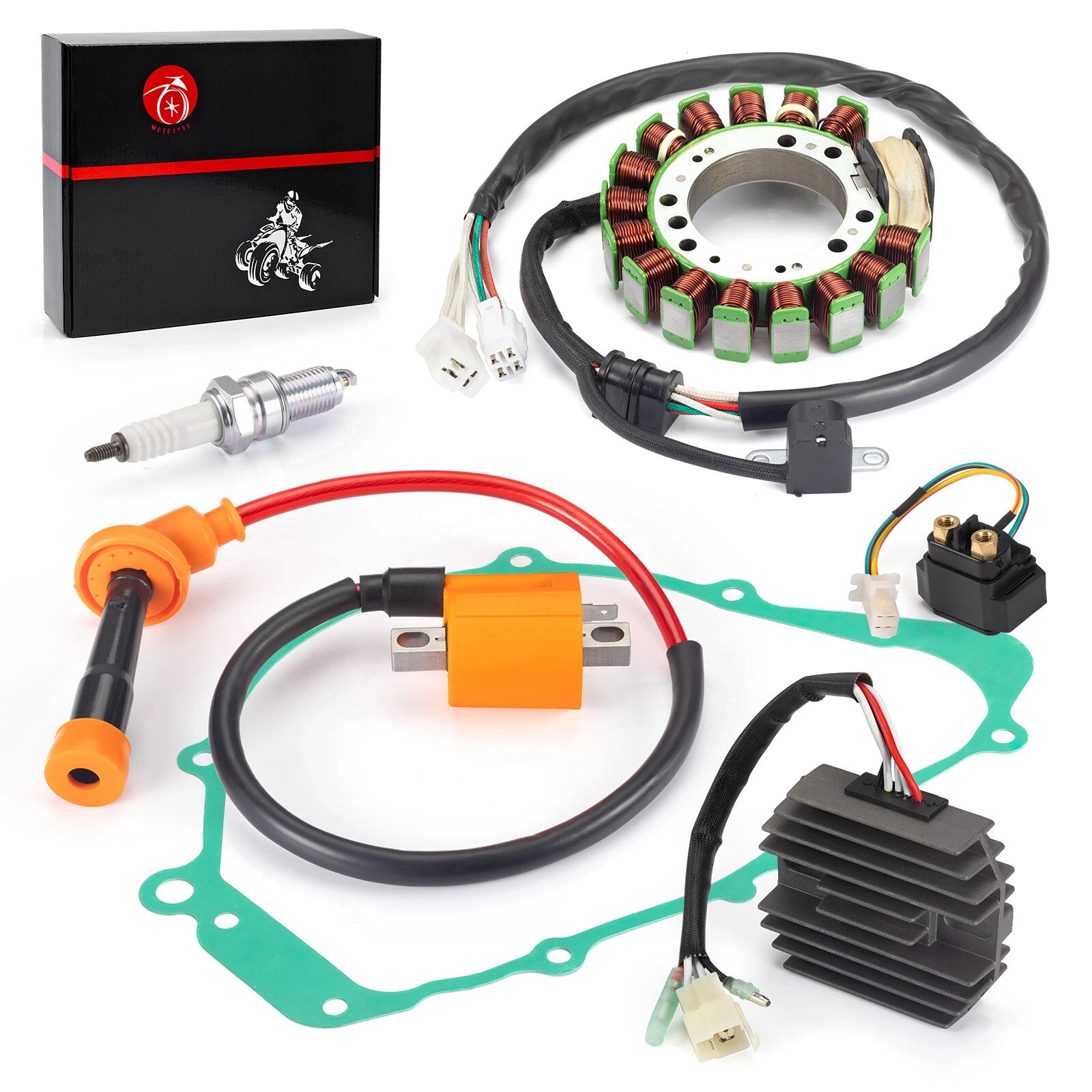 Stator Rectifier Ignition Coil Starter Relay Gasket for Yamaha Grizzly 600 (1998)