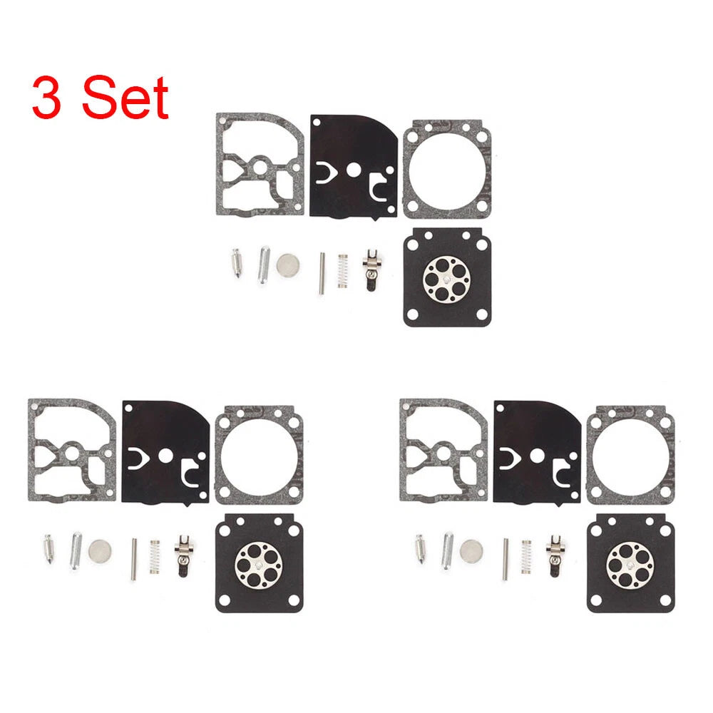 Set of 3 Carburetor Diaphragm Kit for Zama C1M-W26A C1M-W26B C1M-W26C