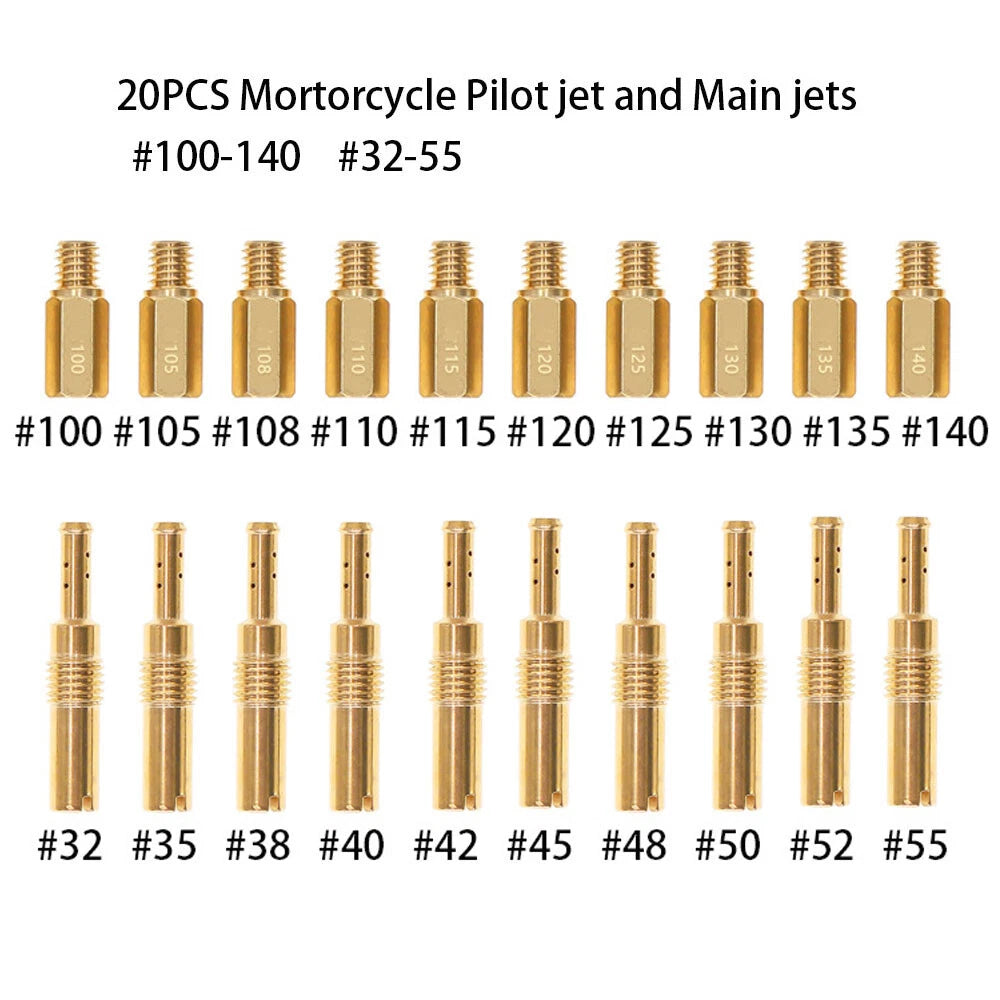 20x Carburetor Main Jet Kit 100-140, 32-55 for Keihin PWK