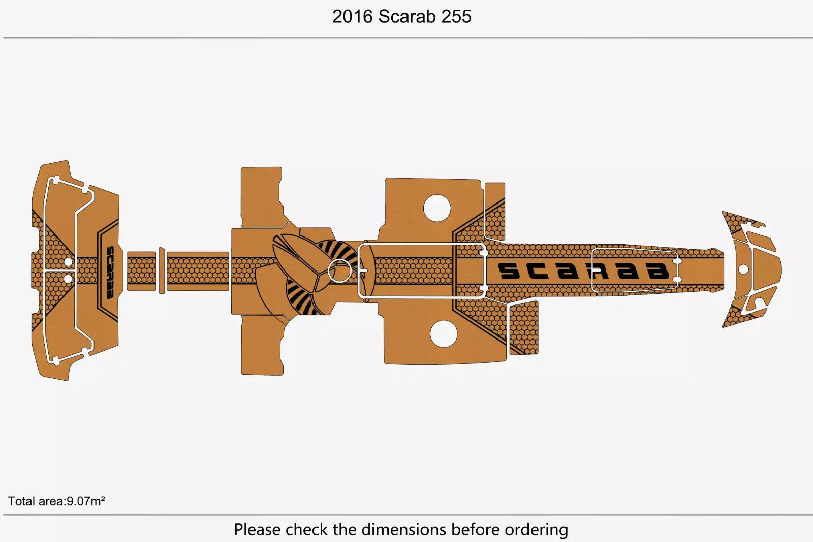 EVA Foam Teak Deck Flooring Mat for Scarab 255 (2016)